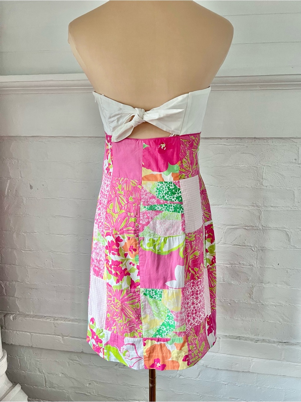 Lilly Pulitzer Franco Patchwork Strapless Dress 2000’s Preppy Mini Size 6 - Picture 8 of 14